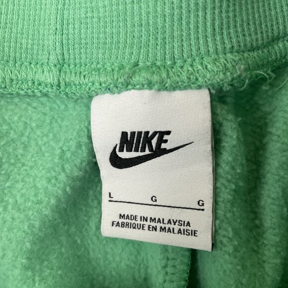 Nike Phoenix Sweat Shorts Women’s L Green High Elastic Waist Logo Print - Picture 8 of 11